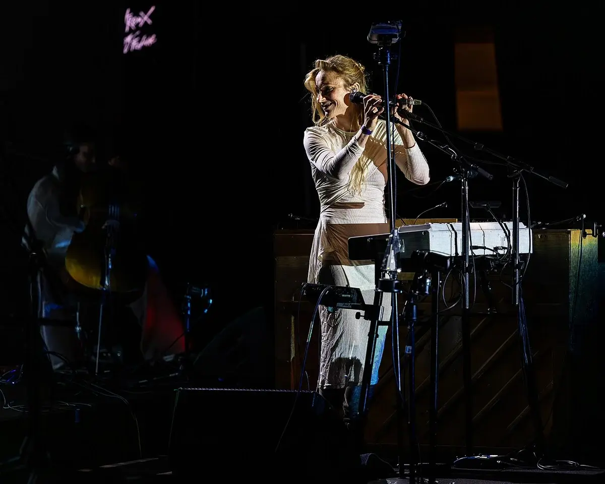 Agnes Obel performing on stage at Montreux Jazz Festival.