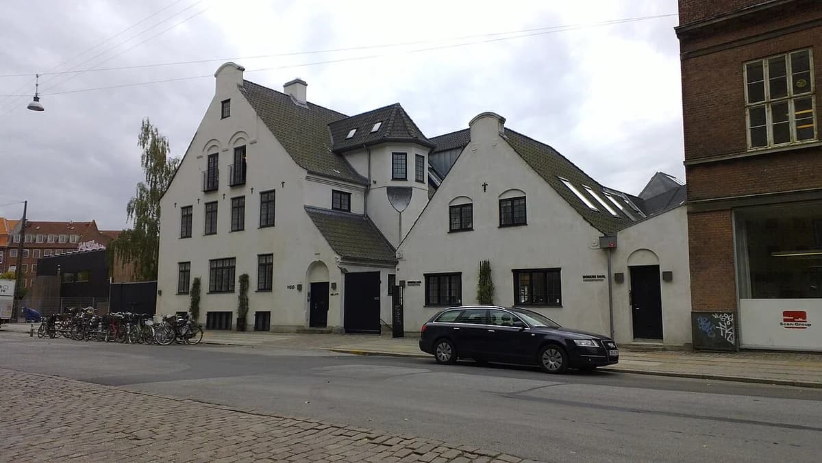 Street view of the Mogens Dahl Concert Hall in Copenhagen, Denmark.