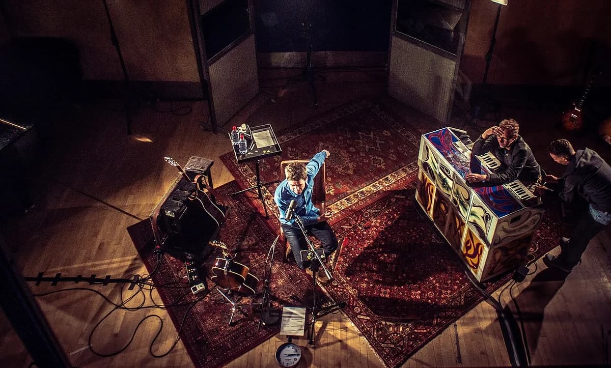 Noel Gallagher and Mikey Rowe at Metropolis Studios 2018 TFR 64933 Tom Rowland.jpg